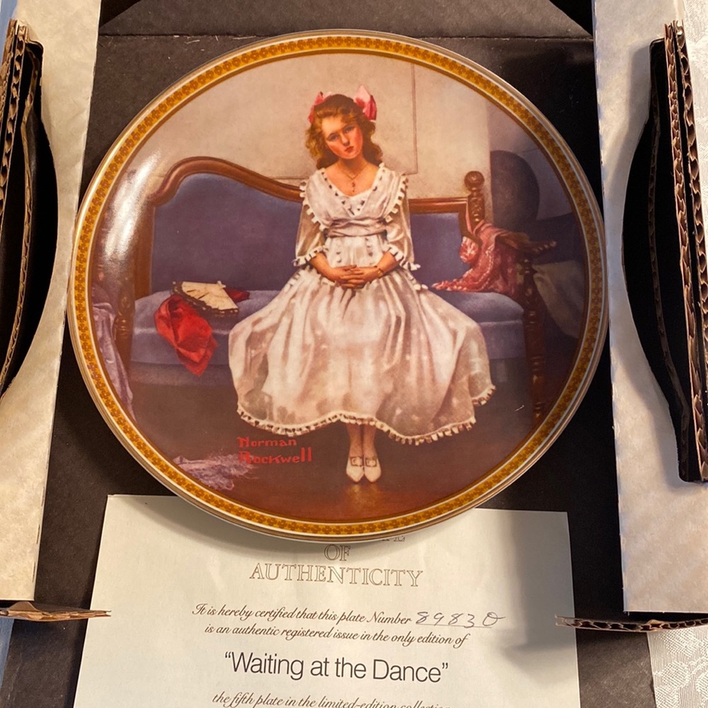 Norman Rockwell “Waiting to Dance” Collectable plate